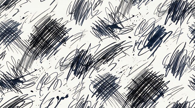 Artistic scribble pattern featuring dynamic mark-making and expressive stroke effects ideal for creative texture design and illustrative compositions  Artistic scribble pattern dynamic