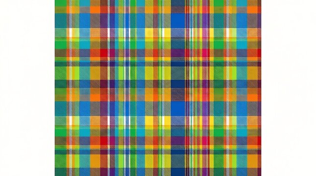 Colorful rainbow plaid textile pattern for background design