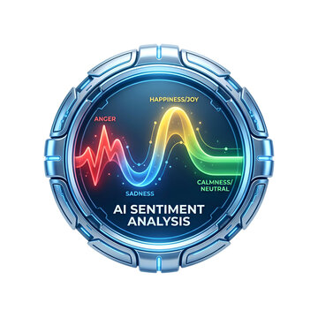 AI Sentiment Analysis HUD Interface with Emotional Wave Graph
