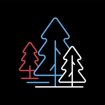 Conifer forest vector icon. Nature sign