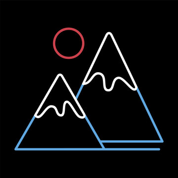 Mountains vector icon. Nature sign