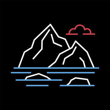 Mountain rocky islands in the ocean or sea icon
