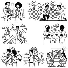 Obraz premium business collaboration teamwork and partnership concepts showing diverse people achieving success with innovative corporate growth.