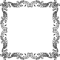 Obraz premium A filigree heraldic crest motif floral pattern border frame. Original design in a vintage style.