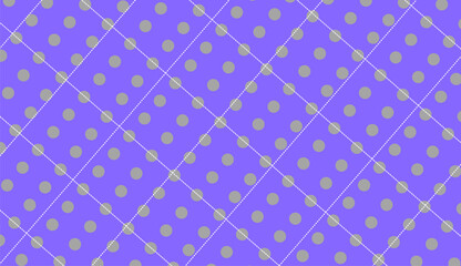 Obraz premium Purple Polka Dot Diagonal Pattern With Quilted Stitching Seamless Retro Background Texture For Design