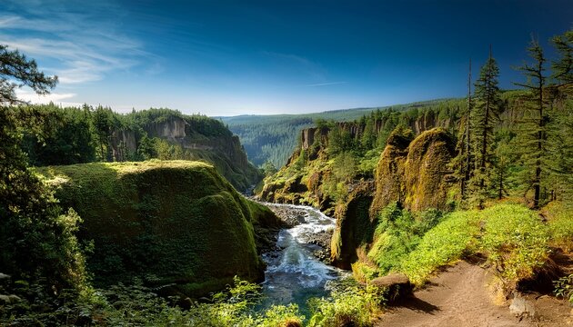 Beautiful Nature In Oneonta Gorge Trail Oregon