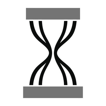 Hourglass timer symbol with flowing sand on white background for time management