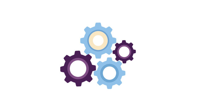 Colorful Gears Interlocking Together.