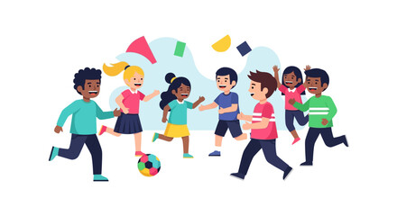 Fototapeta premium Children Playing Soccer Together.