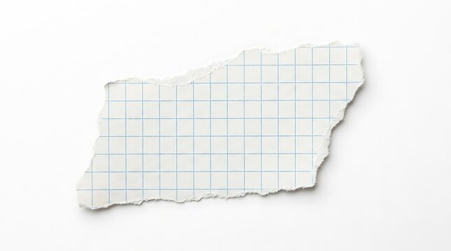 A single piece of torn grid paper with rough edges