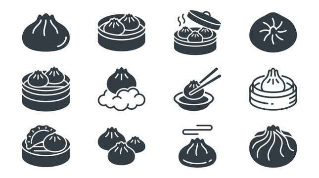 Steamed dumplings with various toppings.