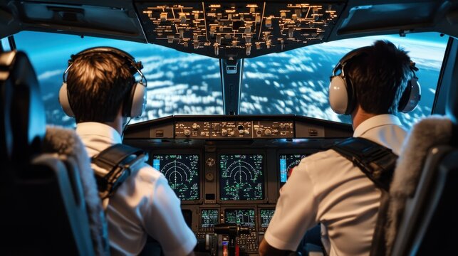 Advanced pilot training program for responding to hijacking scenarios in a futuristic holographic cockpit setting