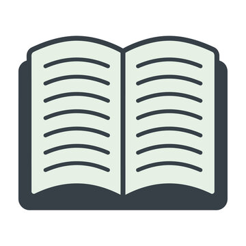 Open book icon with lines on pages