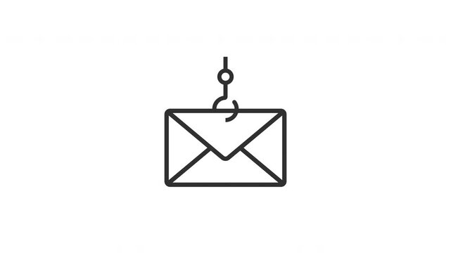 Email phishing security scam alert animation motion graphic