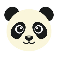 Cute panda face cartoon character smiling friendly animal © Snapvion