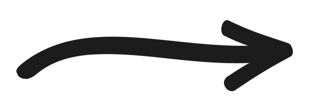 Arrow doodle, scribble hand drawn arrow, scribble curved arrow, next step symbol