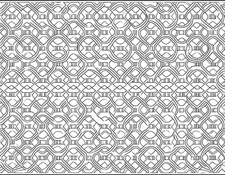 geometric quatrefoil seamless pattern on white background