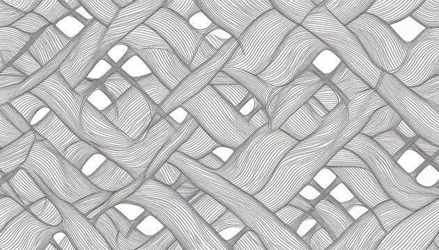 seamless gray curvilinear lattice pattern on white background