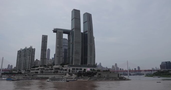The Raffles City Chongqing landscape in Chongqing city, China