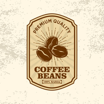 Roasted Coffee Beans Packaging Label Retro Vector
