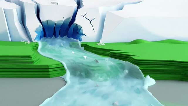 Melting glacier ice landscape environment.