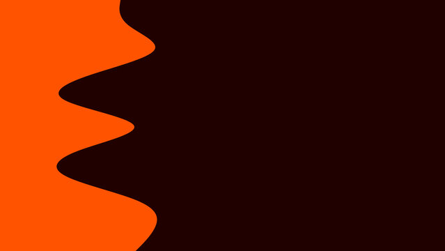Vibrant orange organic waves create a dynamic and energetic abstract border against a rich, deep dark background, ideal for modern graphic design, presentations, and digital media applications