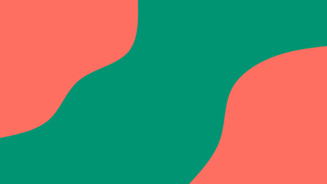 Contemporary graphic design featuring smooth, organic coral waves against a deep teal canvas, evoking a serene and stylish fluid motion