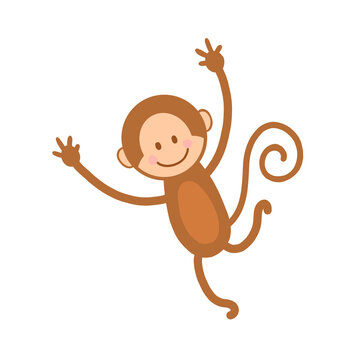 Cute monkey illustration vector