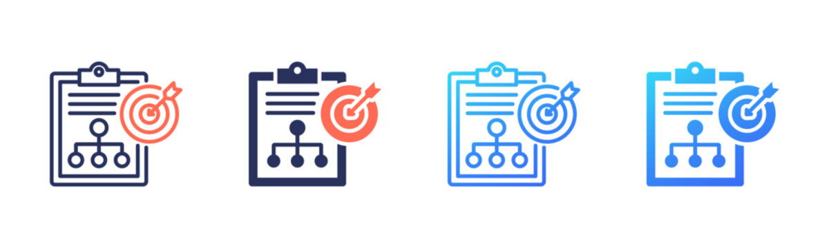 Scenario Planning icon set multiple color collection