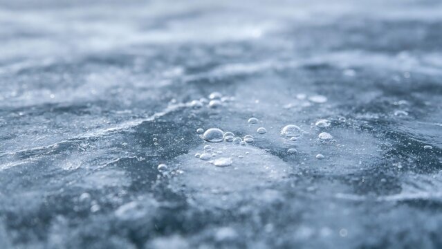 Frozen lake ice surface texture filling entire frame