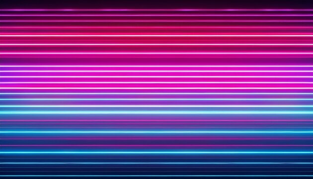 horizontal neon light streaks in pink purple and blue