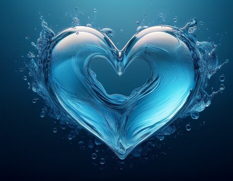 heart shape formed of water