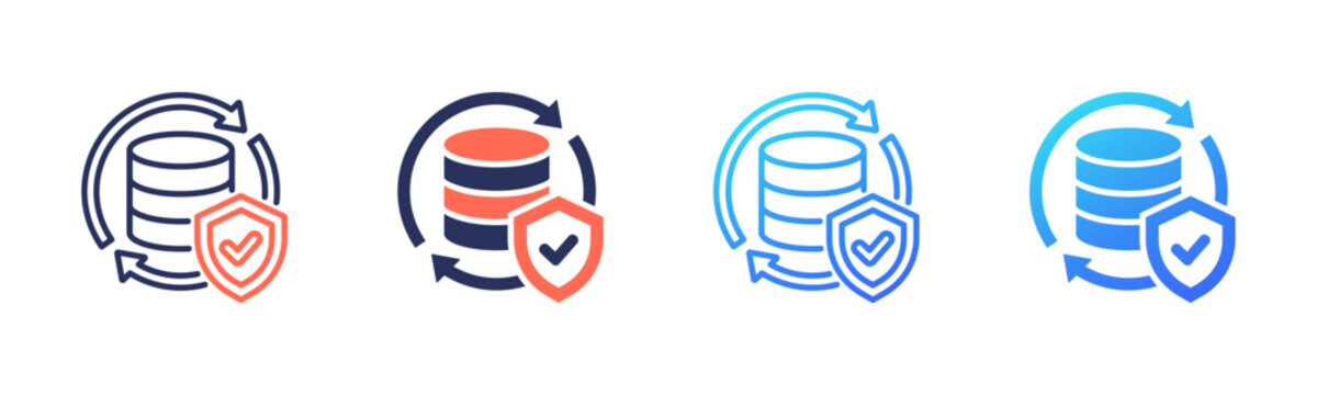Backup icon set multiple color collection