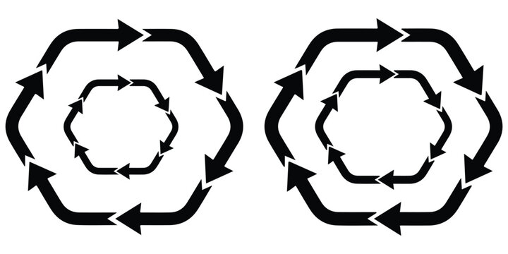 Circular arrows flow diagram with two styles