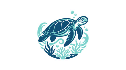 Turtle Swimming Underwater Ocean Creature. © Andi