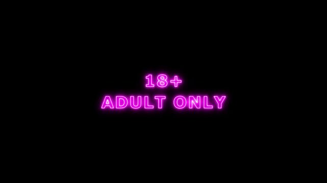18+ Adult Only Headline Animation.Adults only sign commercial explicit content. Sensitive content sign opening video. Censor Icon warning adult ,Adults Only Sign Animation. 4K animation video