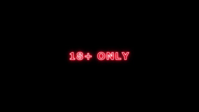 18+ Adult Only Headline Animation.Adults only sign commercial explicit content. Sensitive content sign opening video. Censor Icon warning adult ,Adults Only Sign Animation. 4K animation video