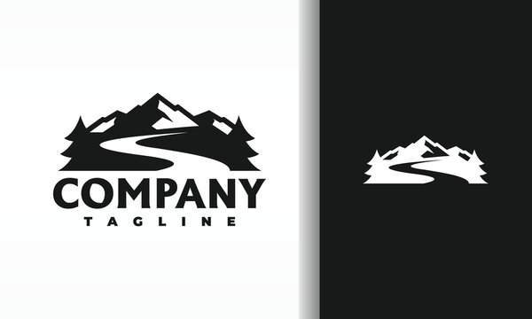 Mountain and River Landscape Logo
