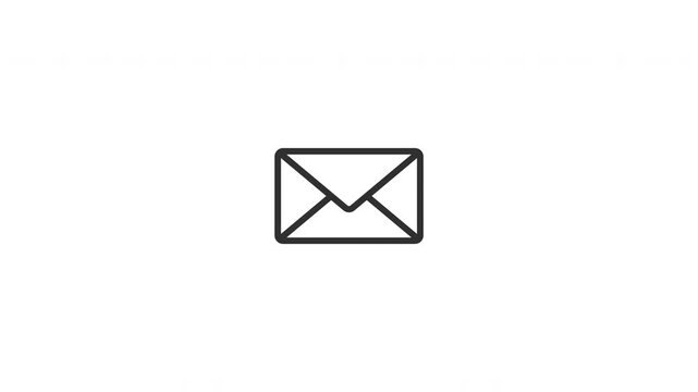 Email envelope icon with red warning triangle symbol representing spam and security alert animation