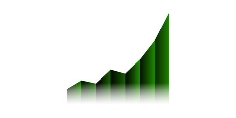 Fototapeta premium Green Financial Growth Bar Chart Trend Isolated On Transparent Background
