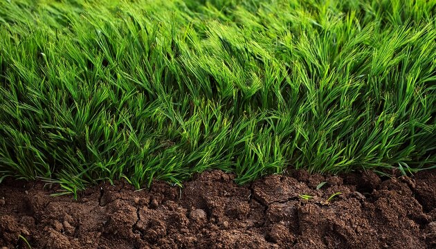Rough Green Grass And Dirt As Background Texture