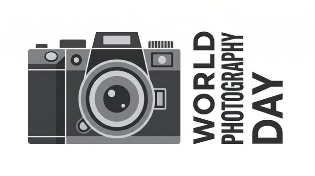 World photography day illustration camera graphic for photographers and photography events