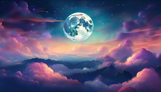Moon Above The Clouds