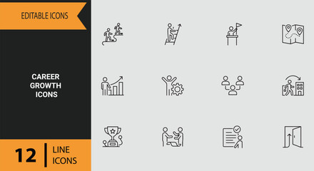 Naklejka premium Professional Career Development Path Ladder and Professional Corporate Growth Strategic Graphics