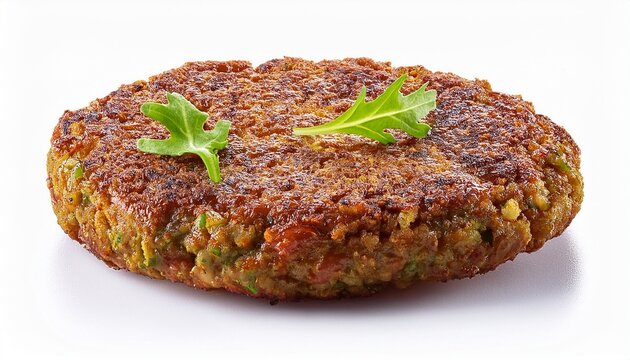 Vegan Burger Patty Isolated On A White Background