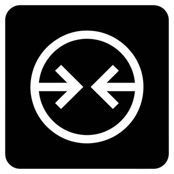 Simple inward arrow circle icon vector for compression or focus interface design elements