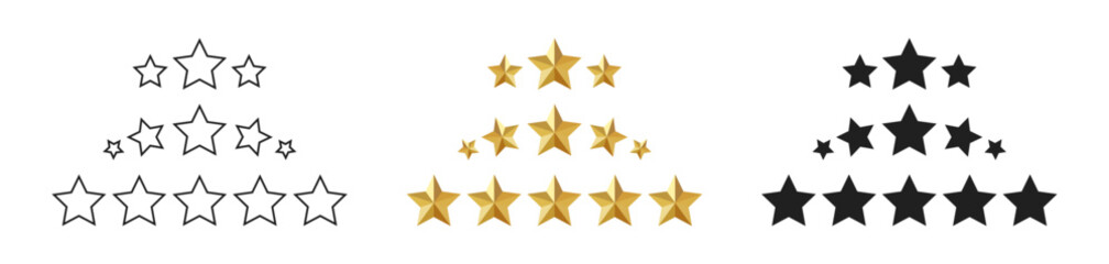 Fototapeta premium star rating review badge set. star rating review badge set for product ranking feedback and service quality verification