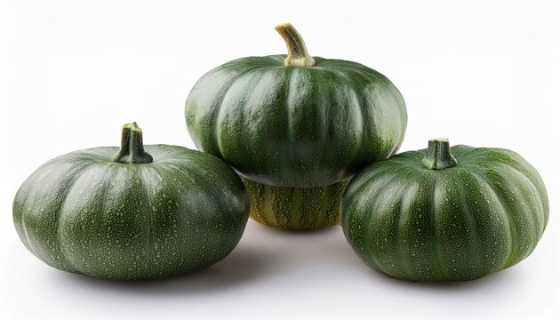Green Mini Pumpkin Isolated On The White Background