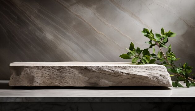 Limestone Slab Backdrop With Ledge Product Display Copy Space
