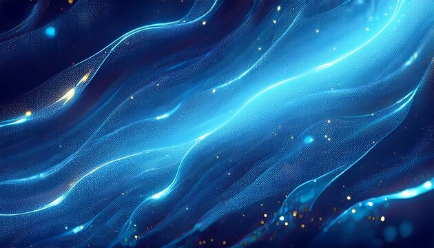 Abstract Blue Texture Background With Glowing Particles